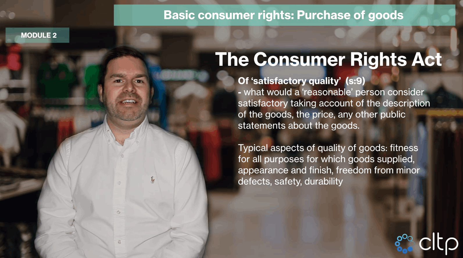 Training learning consumer law